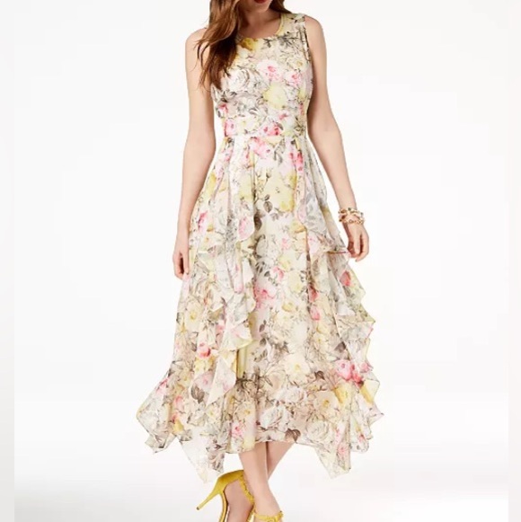 INC International Concepts Dresses & Skirts - INC International Concepts floral lace sleeveless ruffle maxi dress